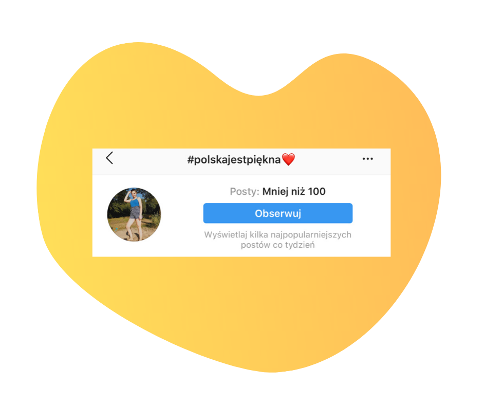 mały hashtag instagram