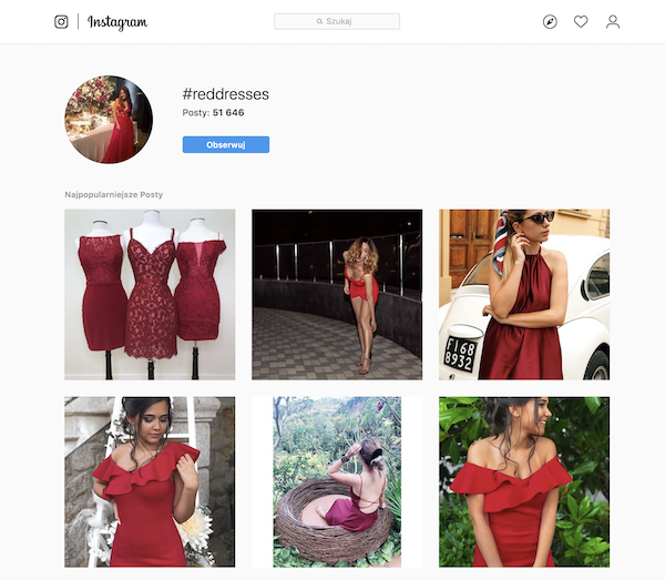 instagram: hashtag #reddresses